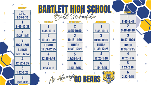  Bell Schedule Blue and gold 